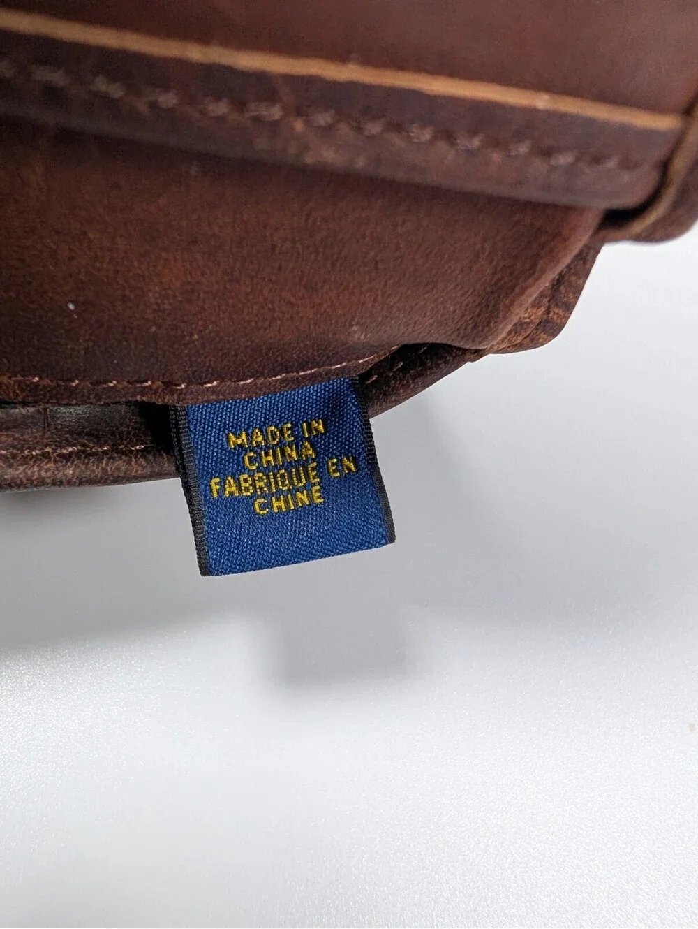 Polo Ralph Lauren Mens Navy Brown Canvas Leather Bifold Wallet Pony Logo Classic